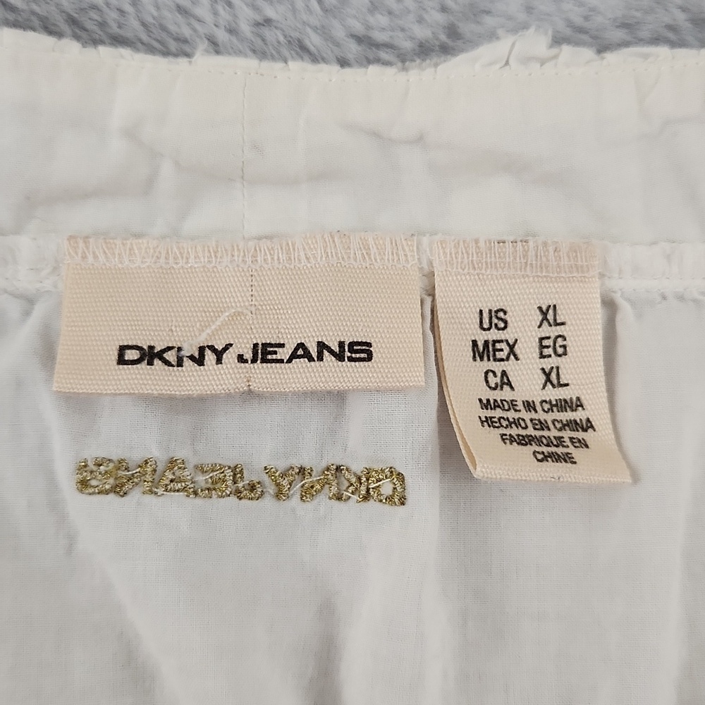 DKNY JEANS 100% cotton button down top - Picture 11 of 16
